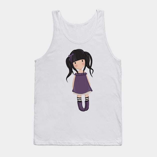 Dolly Girl In Purple Tank Top by valentinahramov